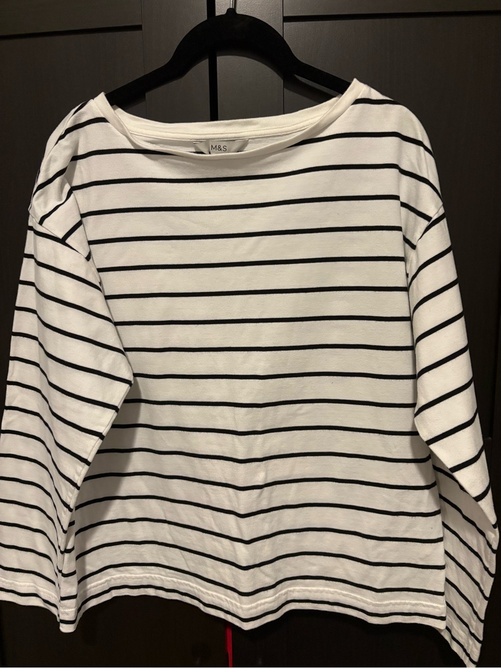 Marks & Spencer Pure Cotton Oversized Striped Top, size 8